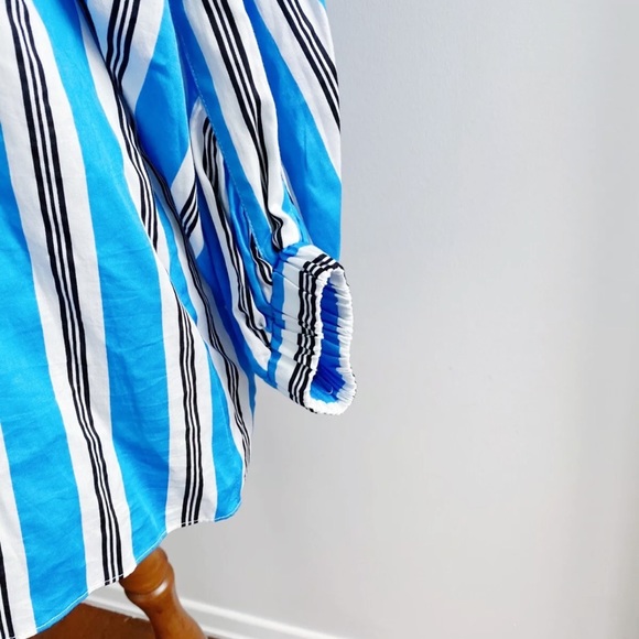 Country Road Women's Size 14 Blouse Top Blue White - Picture 2 of 8